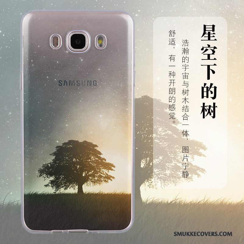 Etui Samsung Galaxy J7 2016 Silikone Lyseblå Trend, Cover Samsung Galaxy J7 2016 Tasker Anti-fald Telefon