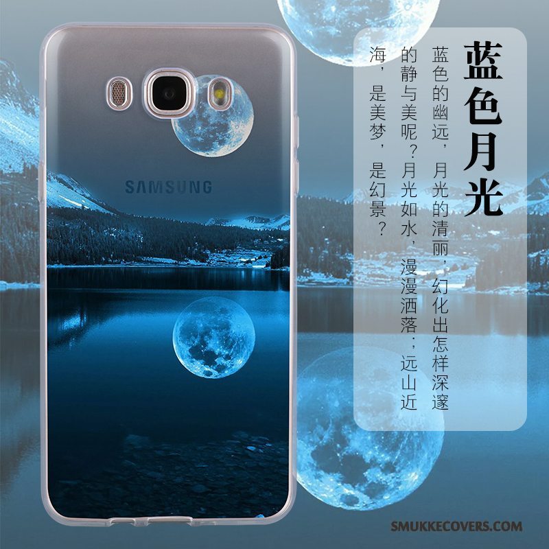 Etui Samsung Galaxy J7 2016 Silikone Lyseblå Trend, Cover Samsung Galaxy J7 2016 Tasker Anti-fald Telefon