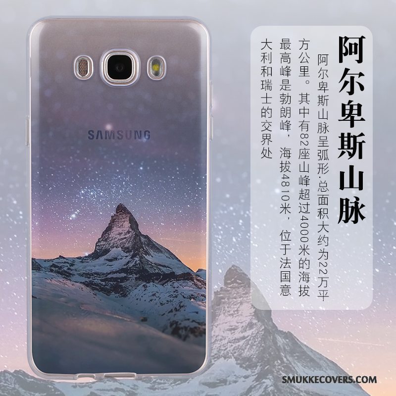 Etui Samsung Galaxy J7 2016 Silikone Lyseblå Trend, Cover Samsung Galaxy J7 2016 Tasker Anti-fald Telefon