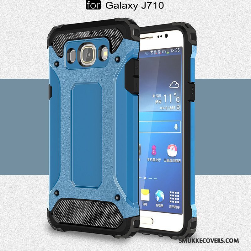 Etui Samsung Galaxy J7 2016 Tasker Anti-fald Telefon, Cover Samsung Galaxy J7 2016 Beskyttelse Guld Trend