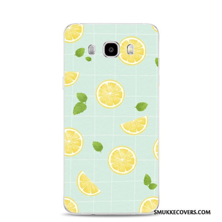 Etui Samsung Galaxy J7 2017 Blød Frisk Grøn, Cover Samsung Galaxy J7 2017 Relief Citron Telefon