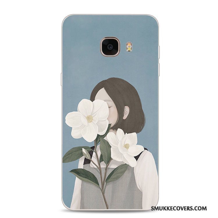 Etui Samsung Galaxy J7 2017 Blød Lyse Grøn, Cover Samsung Galaxy J7 2017 Relief Telefonblomster