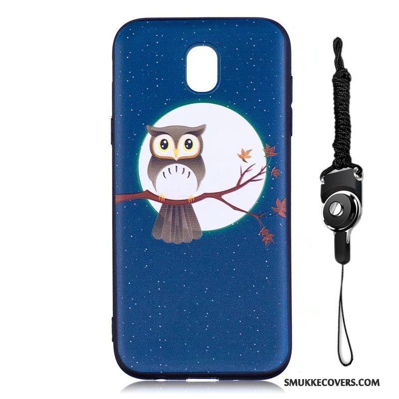 Etui Samsung Galaxy J7 2017 Cartoon Lyserød Telefon, Cover Samsung Galaxy J7 2017 Beskyttelse Nubuck Hængende Ornamenter