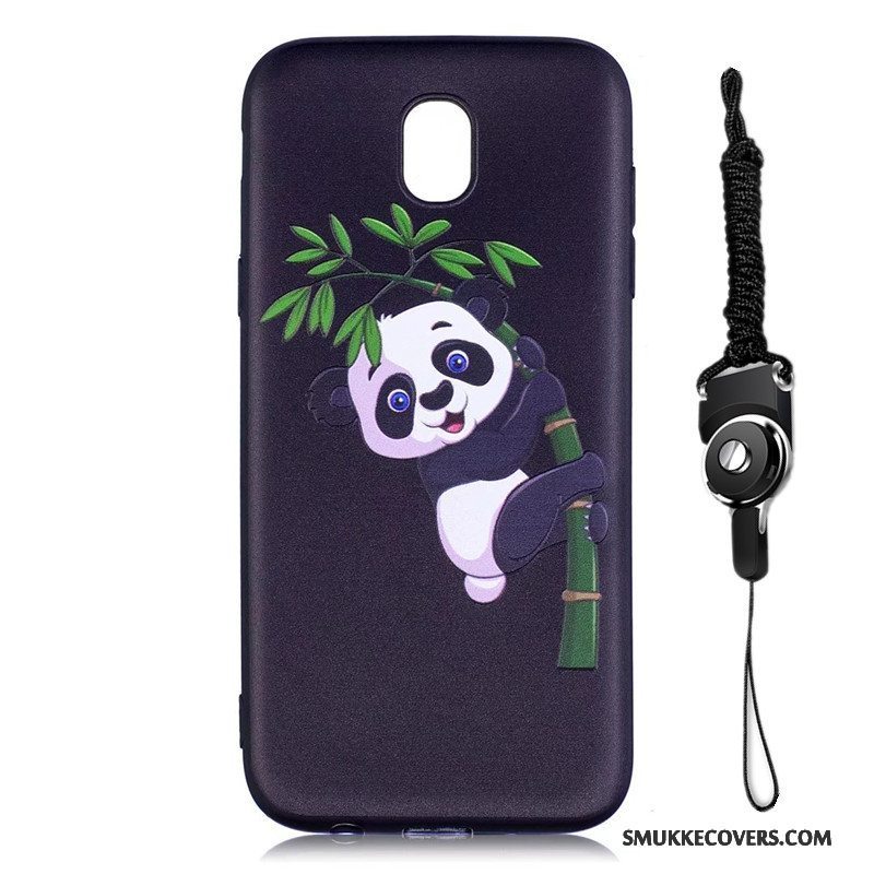 Etui Samsung Galaxy J7 2017 Cartoon Lyserød Telefon, Cover Samsung Galaxy J7 2017 Beskyttelse Nubuck Hængende Ornamenter