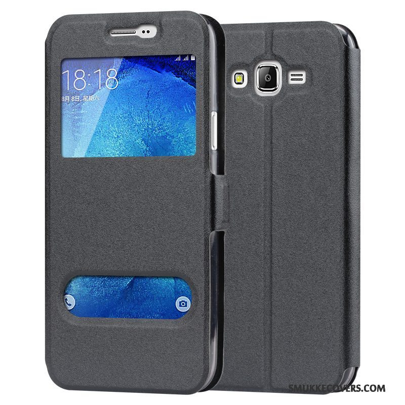 Etui Samsung Galaxy J7 2017 Læder Rød Telefon, Cover Samsung Galaxy J7 2017 Tasker