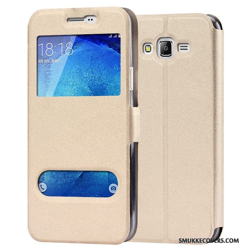 Etui Samsung Galaxy J7 2017 Læder Rød Telefon, Cover Samsung Galaxy J7 2017 Tasker