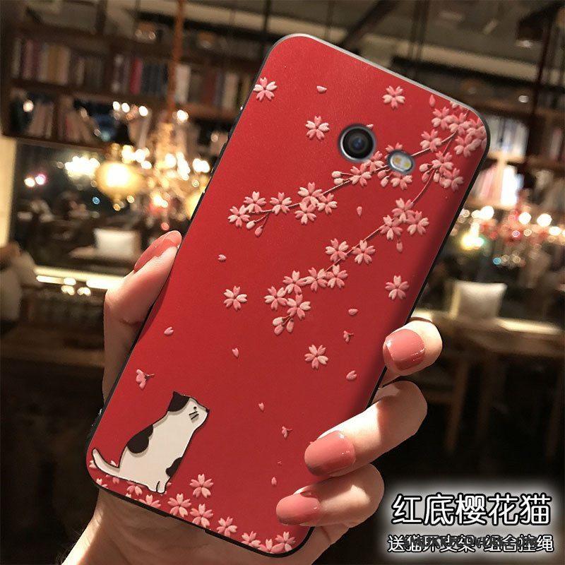 Etui Samsung Galaxy J7 2017 Tasker Rød Af Personlighed, Cover Samsung Galaxy J7 2017 Silikone Telefontrend