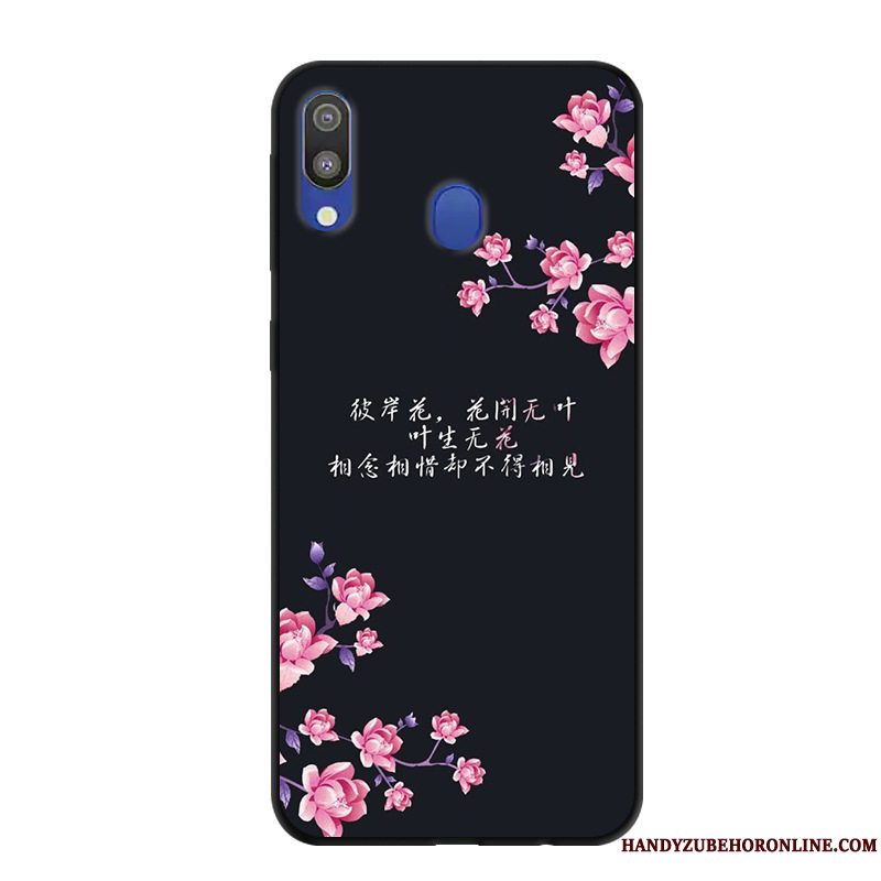 Etui Samsung Galaxy M20 Cartoon Telefonnubuck, Cover Samsung Galaxy M20 Beskyttelse Anti-fald Lyserød