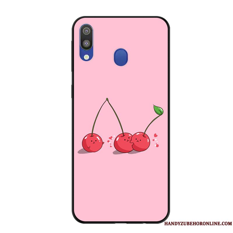 Etui Samsung Galaxy M20 Cartoon Telefonnubuck, Cover Samsung Galaxy M20 Beskyttelse Anti-fald Lyserød