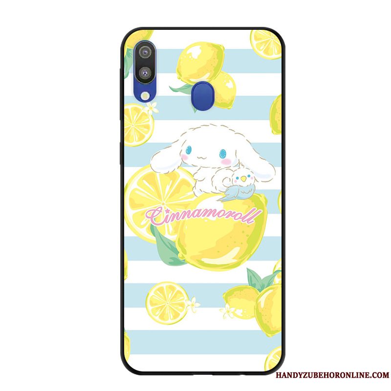 Etui Samsung Galaxy M20 Cartoon Telefonnubuck, Cover Samsung Galaxy M20 Beskyttelse Anti-fald Lyserød