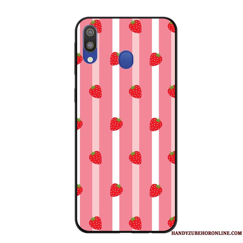 Etui Samsung Galaxy M20 Cartoon Telefonnubuck, Cover Samsung Galaxy M20 Beskyttelse Anti-fald Lyserød