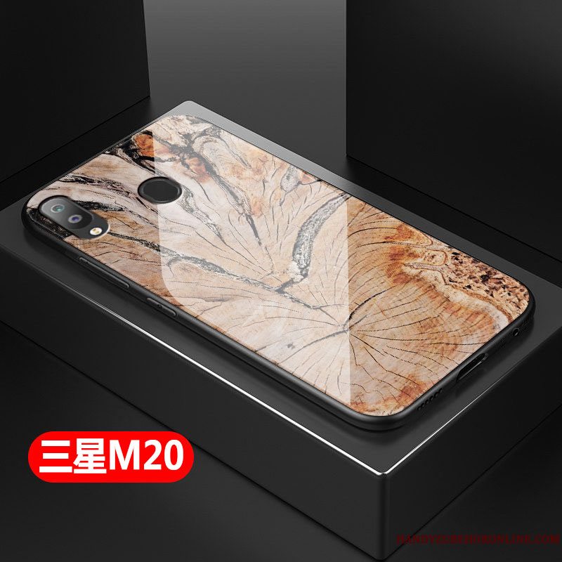 Etui Samsung Galaxy M20 Kreativ Glas Anti-fald, Cover Samsung Galaxy M20 Trækorn Telefon