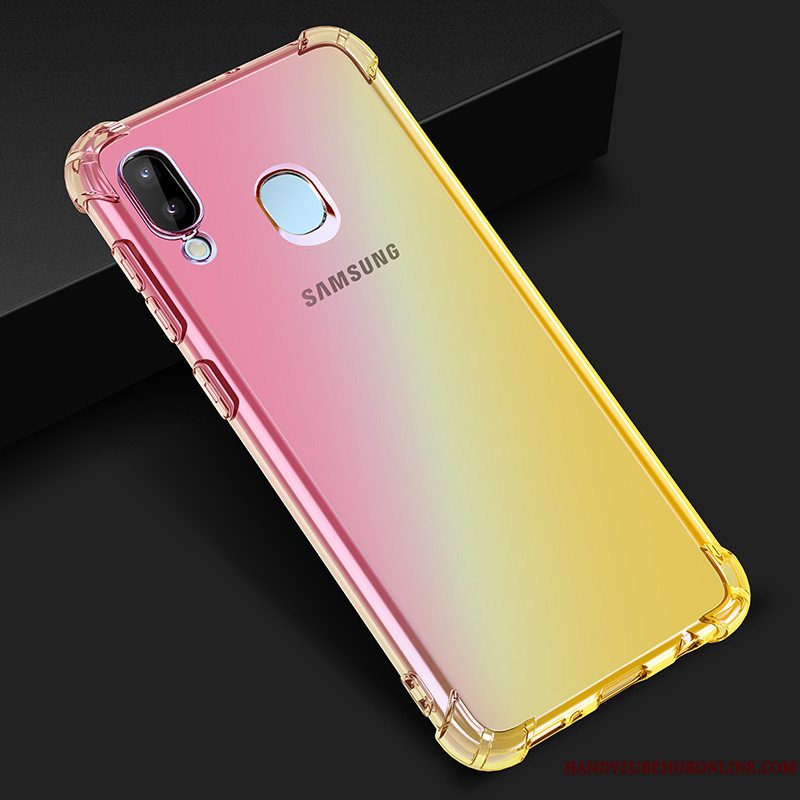 Etui Samsung Galaxy M20 Lilla Gradient Farve, Cover Samsung Galaxy M20 Blå Telefon