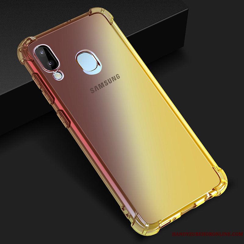 Etui Samsung Galaxy M20 Lilla Gradient Farve, Cover Samsung Galaxy M20 Blå Telefon