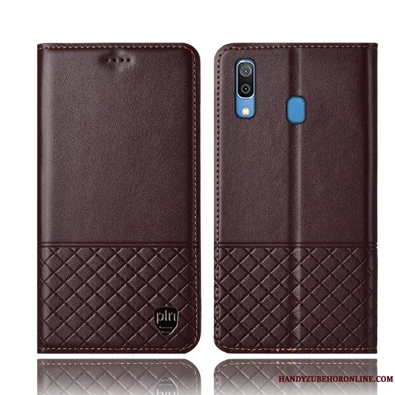 Etui Samsung Galaxy M20 Læder Anti-fald Gul, Cover Samsung Galaxy M20 Beskyttelse Ternet Telefon