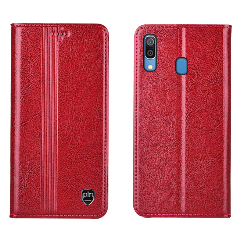 Etui Samsung Galaxy M20 Læder Telefonsort, Cover Samsung Galaxy M20 Beskyttelse Anti-fald