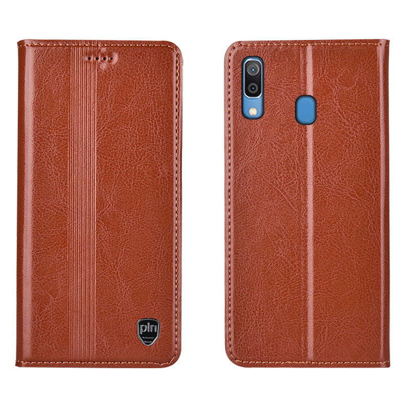 Etui Samsung Galaxy M20 Læder Telefonsort, Cover Samsung Galaxy M20 Beskyttelse Anti-fald