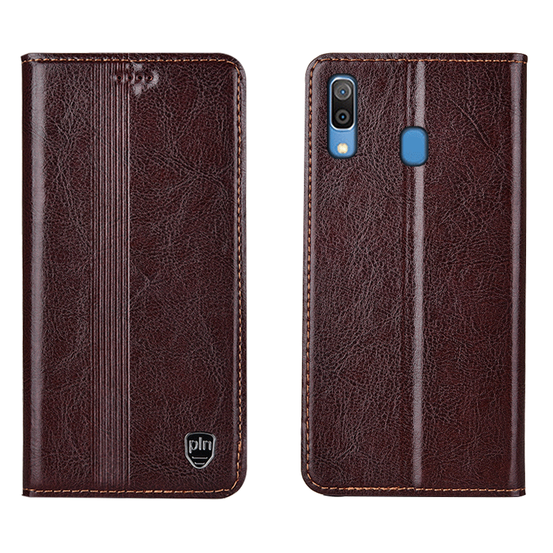 Etui Samsung Galaxy M20 Læder Telefonsort, Cover Samsung Galaxy M20 Beskyttelse Anti-fald