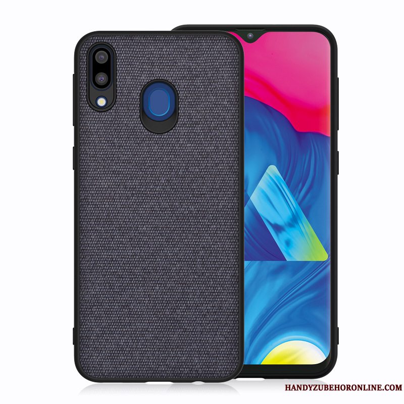 Etui Samsung Galaxy M20 Silikone Telefonblå, Cover Samsung Galaxy M20 Klud Anti-fald