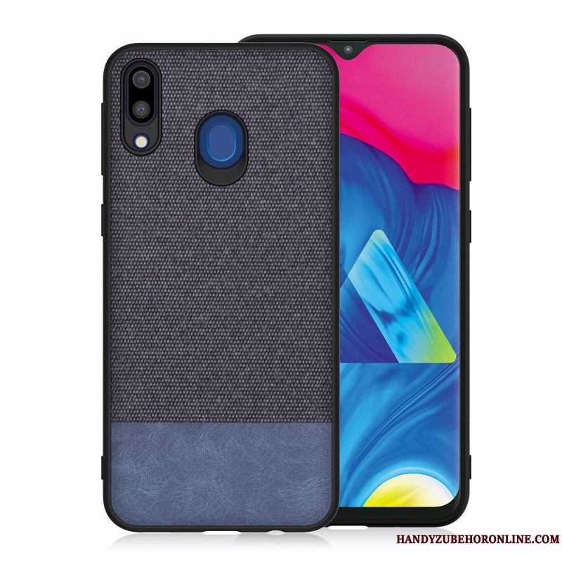 Etui Samsung Galaxy M20 Silikone Telefonblå, Cover Samsung Galaxy M20 Klud Anti-fald