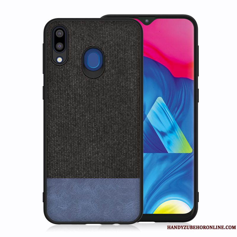 Etui Samsung Galaxy M20 Silikone Telefonblå, Cover Samsung Galaxy M20 Klud Anti-fald