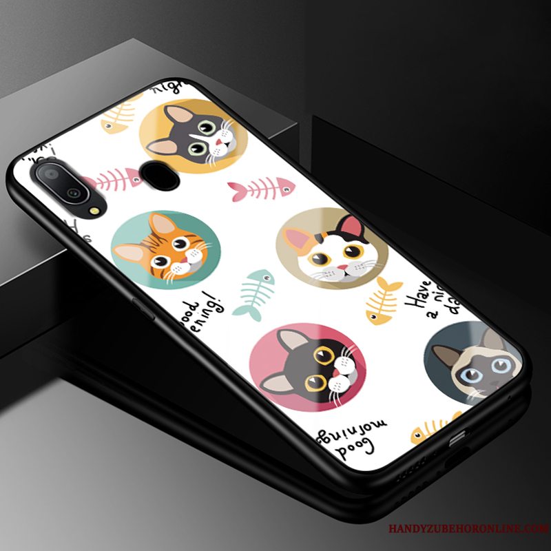 Etui Samsung Galaxy M20 Tasker Anti-fald Hård, Cover Samsung Galaxy M20 Cartoon Glas Blå