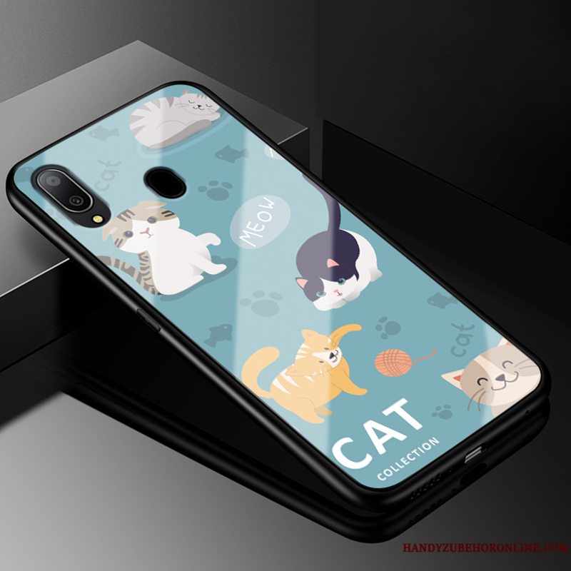 Etui Samsung Galaxy M20 Tasker Anti-fald Hård, Cover Samsung Galaxy M20 Cartoon Glas Blå