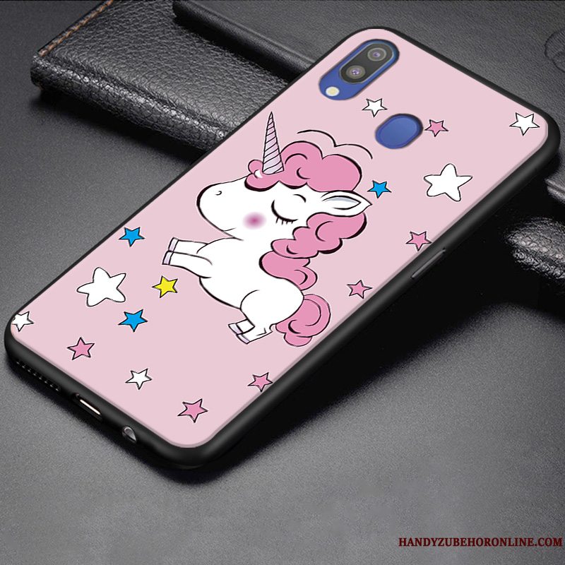 Etui Samsung Galaxy M20 Tasker Nubuck Trend, Cover Samsung Galaxy M20 Cartoon Tilpas Gul