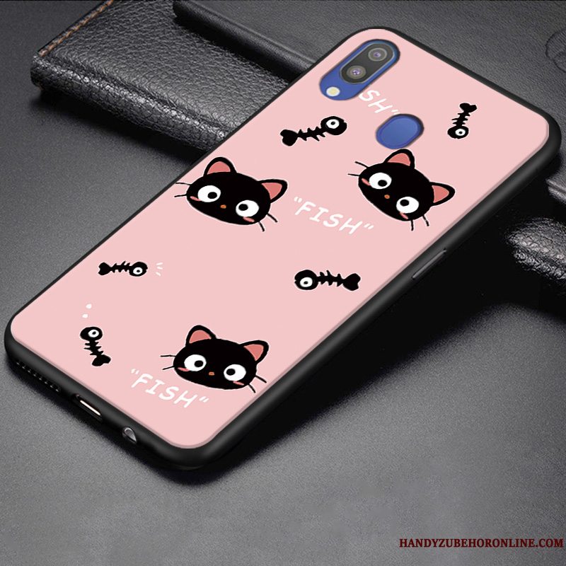 Etui Samsung Galaxy M20 Tasker Nubuck Trend, Cover Samsung Galaxy M20 Cartoon Tilpas Gul