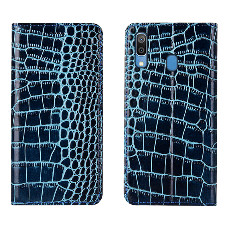 Etui Samsung Galaxy M20 Tasker Telefonmønster, Cover Samsung Galaxy M20 Læder Krokodille