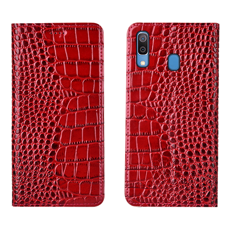 Etui Samsung Galaxy M20 Tasker Telefonmønster, Cover Samsung Galaxy M20 Læder Krokodille