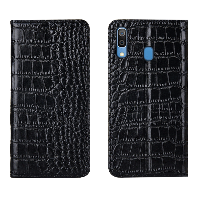 Etui Samsung Galaxy M20 Tasker Telefonmønster, Cover Samsung Galaxy M20 Læder Krokodille