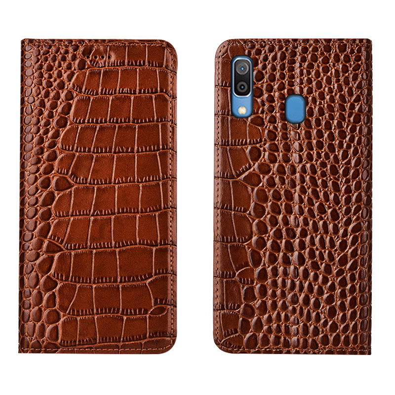 Etui Samsung Galaxy M20 Tasker Telefonmønster, Cover Samsung Galaxy M20 Læder Krokodille