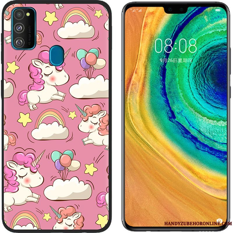 Etui Samsung Galaxy M30s Beskyttelse Klud Lyserød, Cover Samsung Galaxy M30s Cartoon Anti-fald Telefon