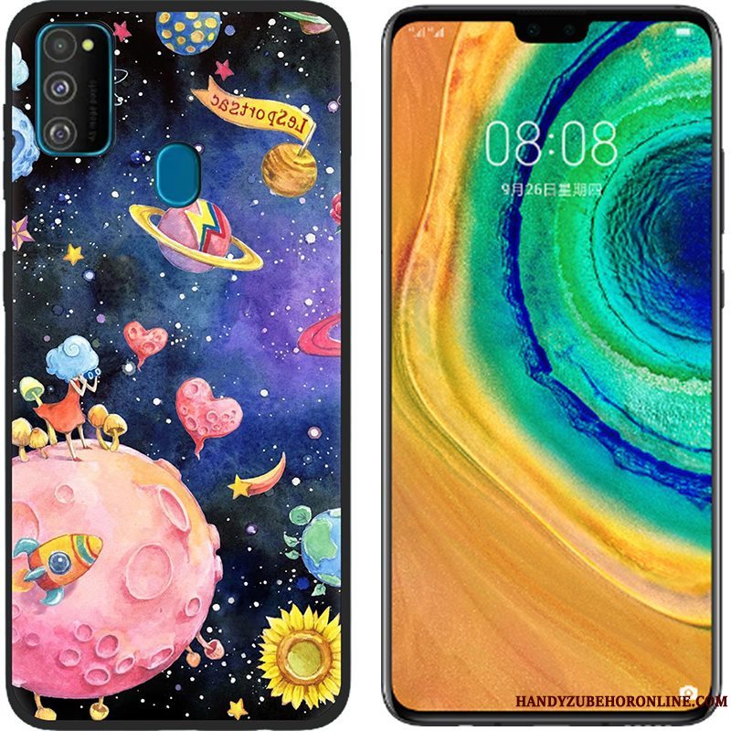 Etui Samsung Galaxy M30s Beskyttelse Klud Lyserød, Cover Samsung Galaxy M30s Cartoon Anti-fald Telefon