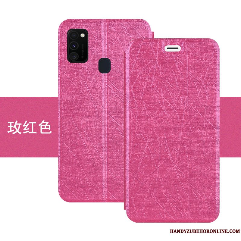 Etui Samsung Galaxy M30s Beskyttelse Telefonanti-fald, Cover Samsung Galaxy M30s Læder Lyserød