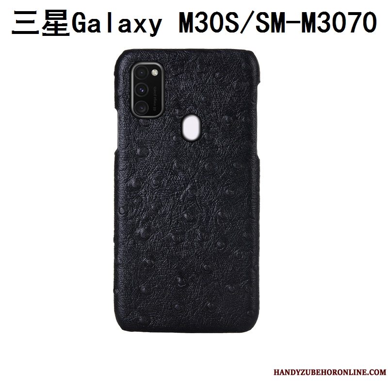 Etui Samsung Galaxy M30s Beskyttelse Tilpas Sort, Cover Samsung Galaxy M30s Læder Telefonmønster