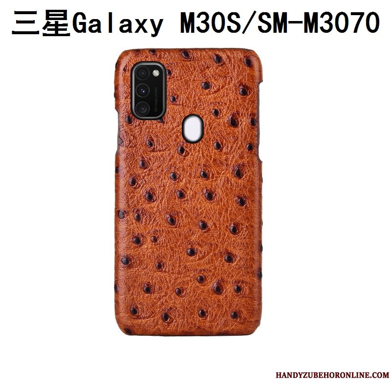 Etui Samsung Galaxy M30s Beskyttelse Tilpas Sort, Cover Samsung Galaxy M30s Læder Telefonmønster