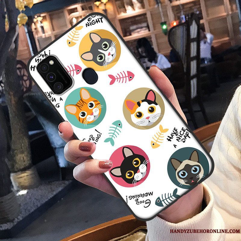 Etui Samsung Galaxy M30s Blød Af Personlighed Telefon, Cover Samsung Galaxy M30s Cartoon Hvid