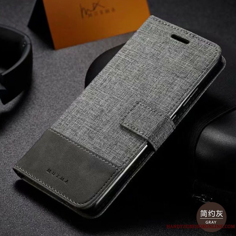 Etui Samsung Galaxy M30s Læder Grå Mønster, Cover Samsung Galaxy M30s Folio Klud Telefon