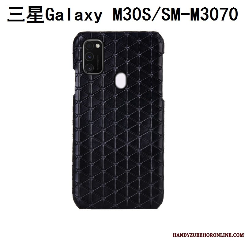 Etui Samsung Galaxy M30s Læder Ternede Blå, Cover Samsung Galaxy M30s Beskyttelse Telefontilpas