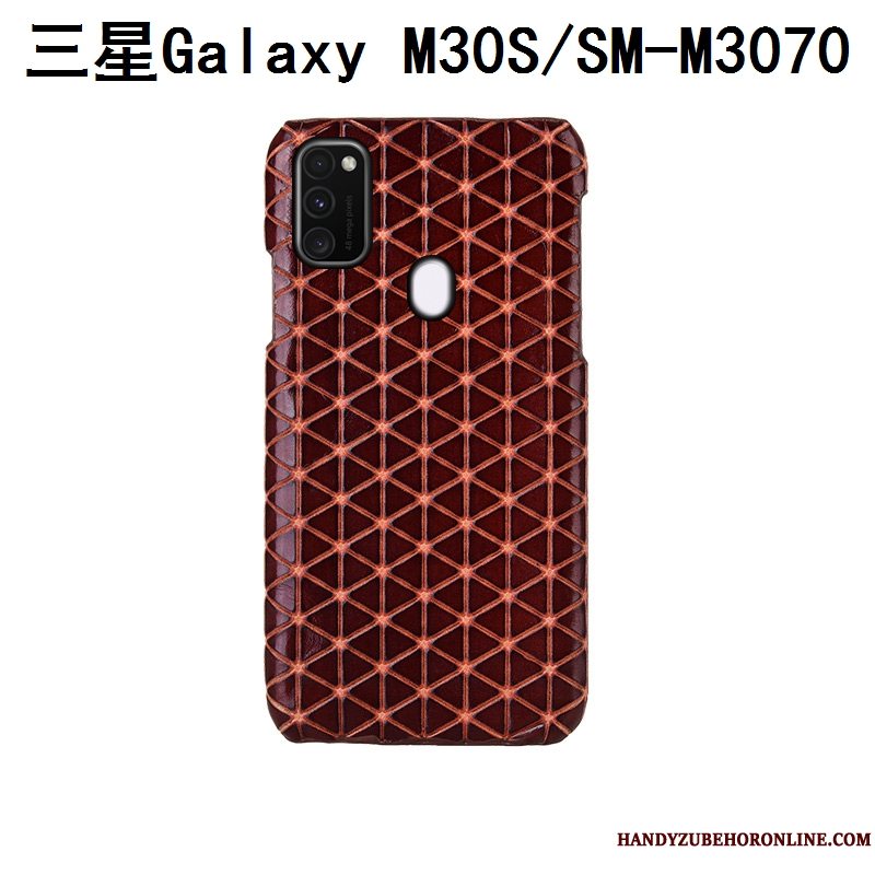 Etui Samsung Galaxy M30s Læder Ternede Blå, Cover Samsung Galaxy M30s Beskyttelse Telefontilpas