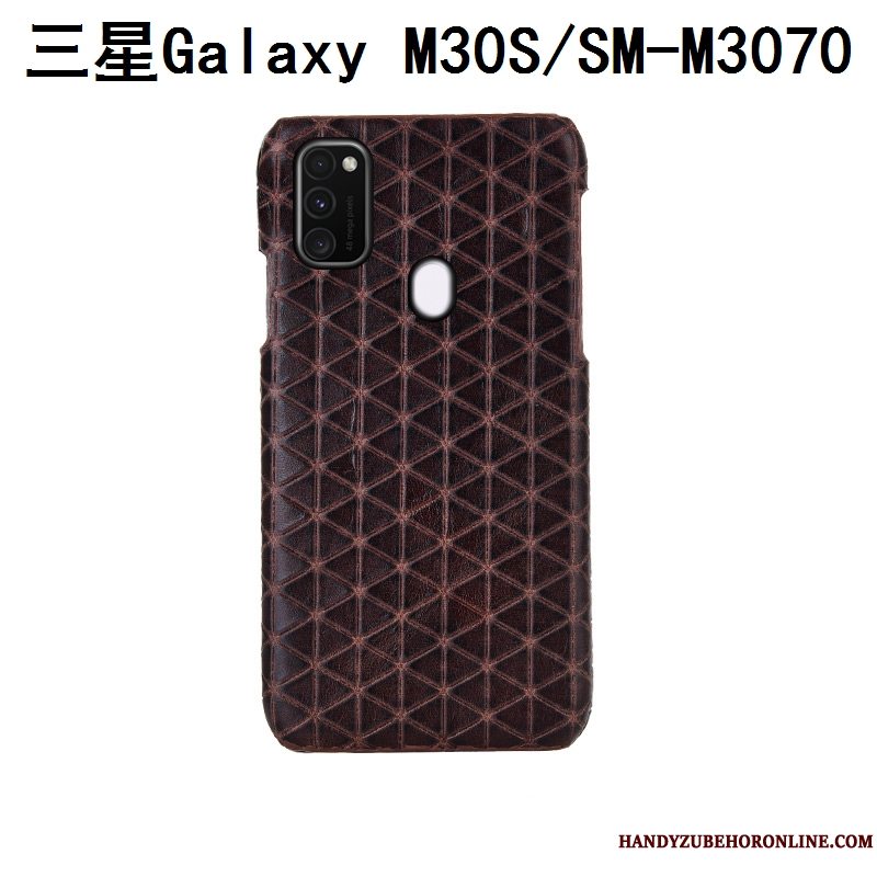 Etui Samsung Galaxy M30s Læder Ternede Blå, Cover Samsung Galaxy M30s Beskyttelse Telefontilpas