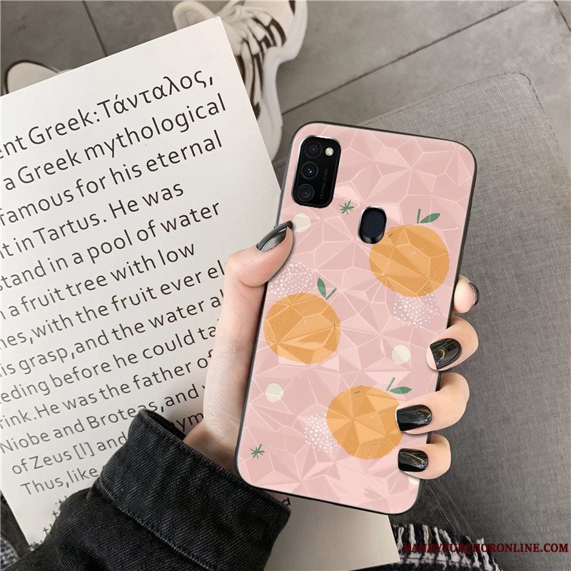 Etui Samsung Galaxy M30s Rombe Mønster, Cover Samsung Galaxy M30s Hængende Ornamenter Telefon