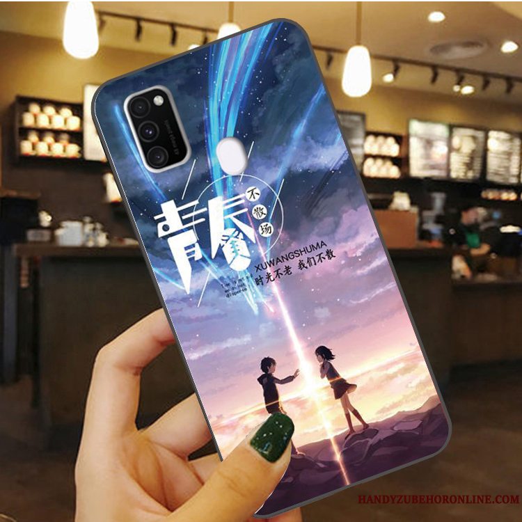 Etui Samsung Galaxy M30s Silikone Anti-fald Blå, Cover Samsung Galaxy M30s Beskyttelse Telefon