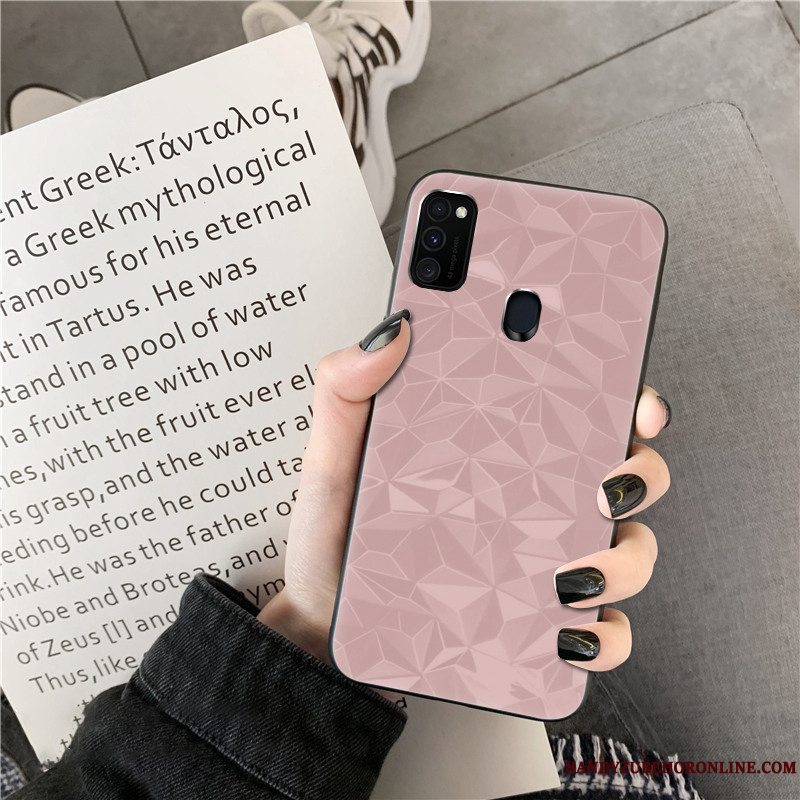 Etui Samsung Galaxy M30s Silikone Grøn Af Personlighed, Cover Samsung Galaxy M30s Rombe Simple