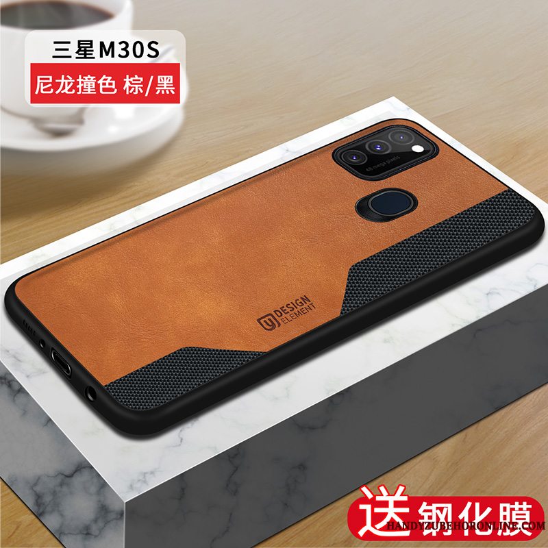 Etui Samsung Galaxy M30s Tasker Anti-fald Rød, Cover Samsung Galaxy M30s Læder Nylon Telefon