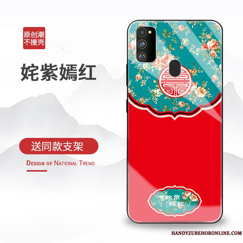 Etui Samsung Galaxy M30s Tasker Rød Kinesisk Stil, Cover Samsung Galaxy M30s Kreativ Trend Anti-fald