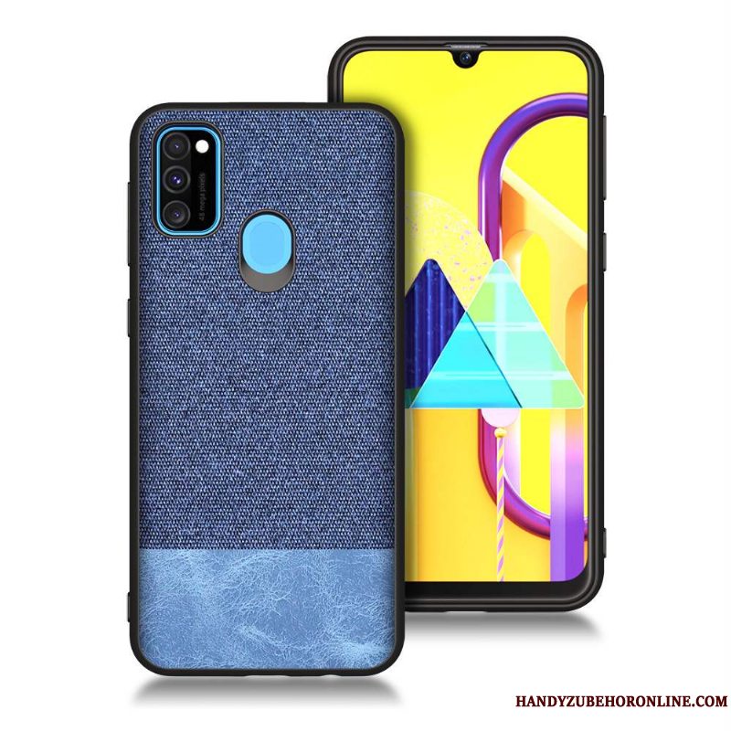 Etui Samsung Galaxy M30s Tasker Rød Telefon, Cover Samsung Galaxy M30s Beskyttelse Blå Anti-fald