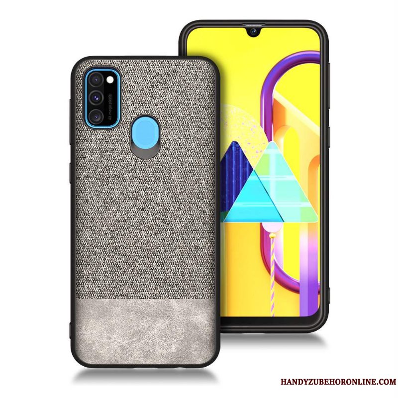 Etui Samsung Galaxy M30s Tasker Rød Telefon, Cover Samsung Galaxy M30s Beskyttelse Blå Anti-fald